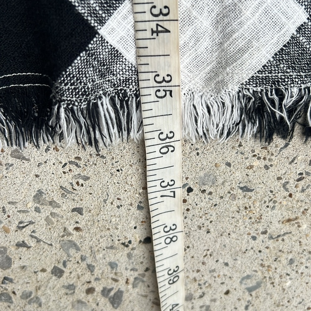 Anthropologie Cloth & Stone Black/White Gingham Check Frayed Hem Shift Medium - Picture 8 of 12